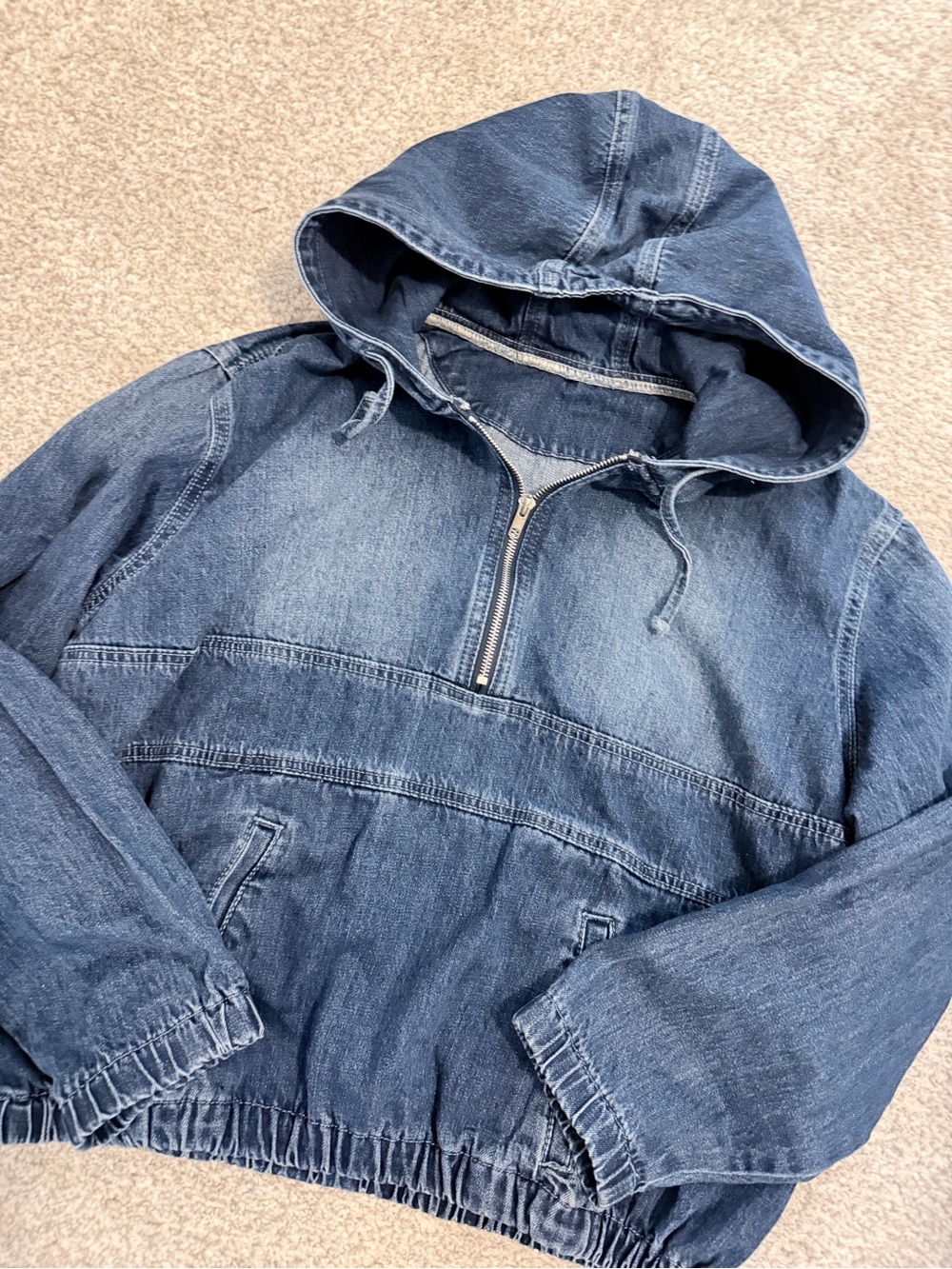 Denim Hoodie Pullover Womens